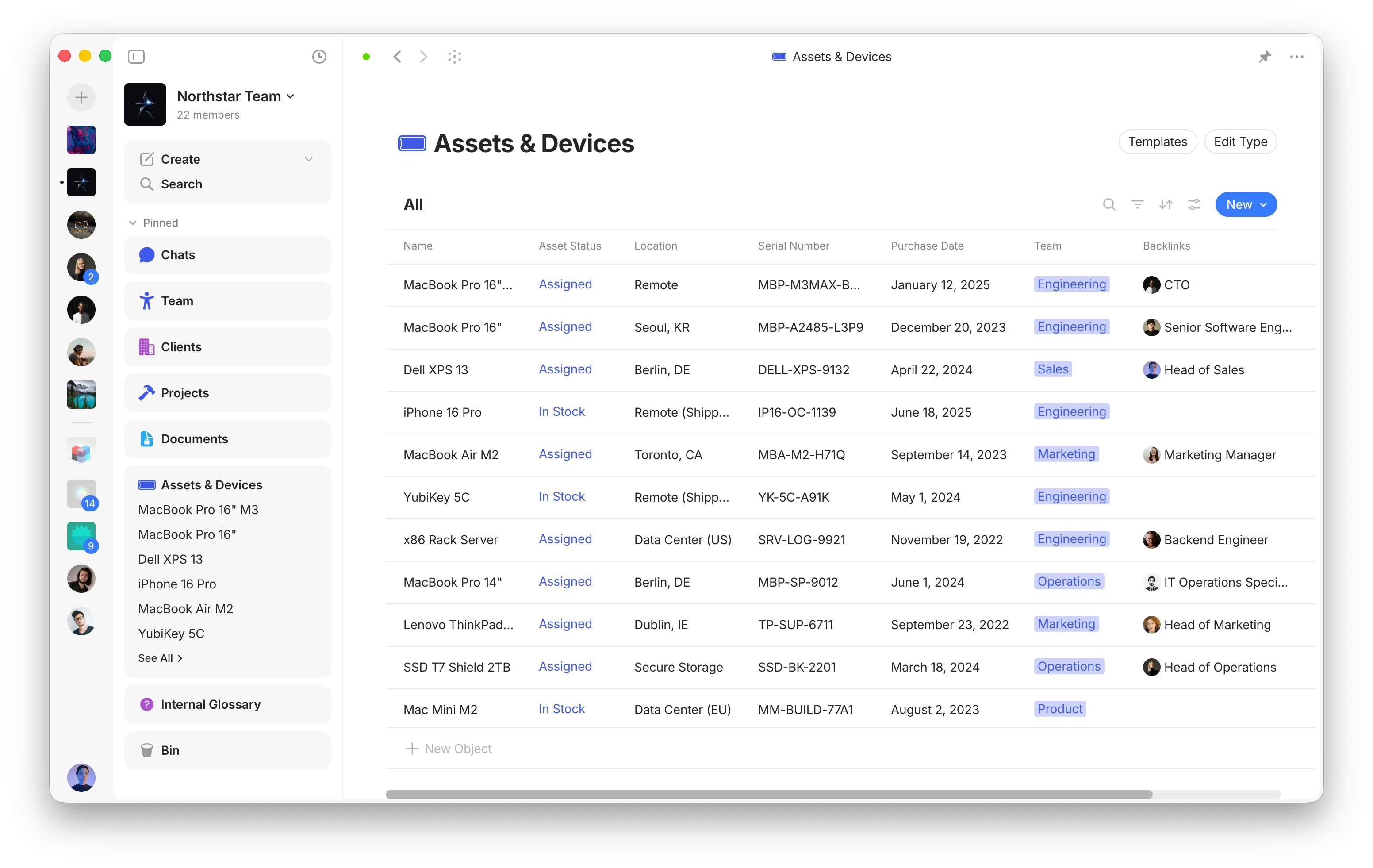 Assets & devices
