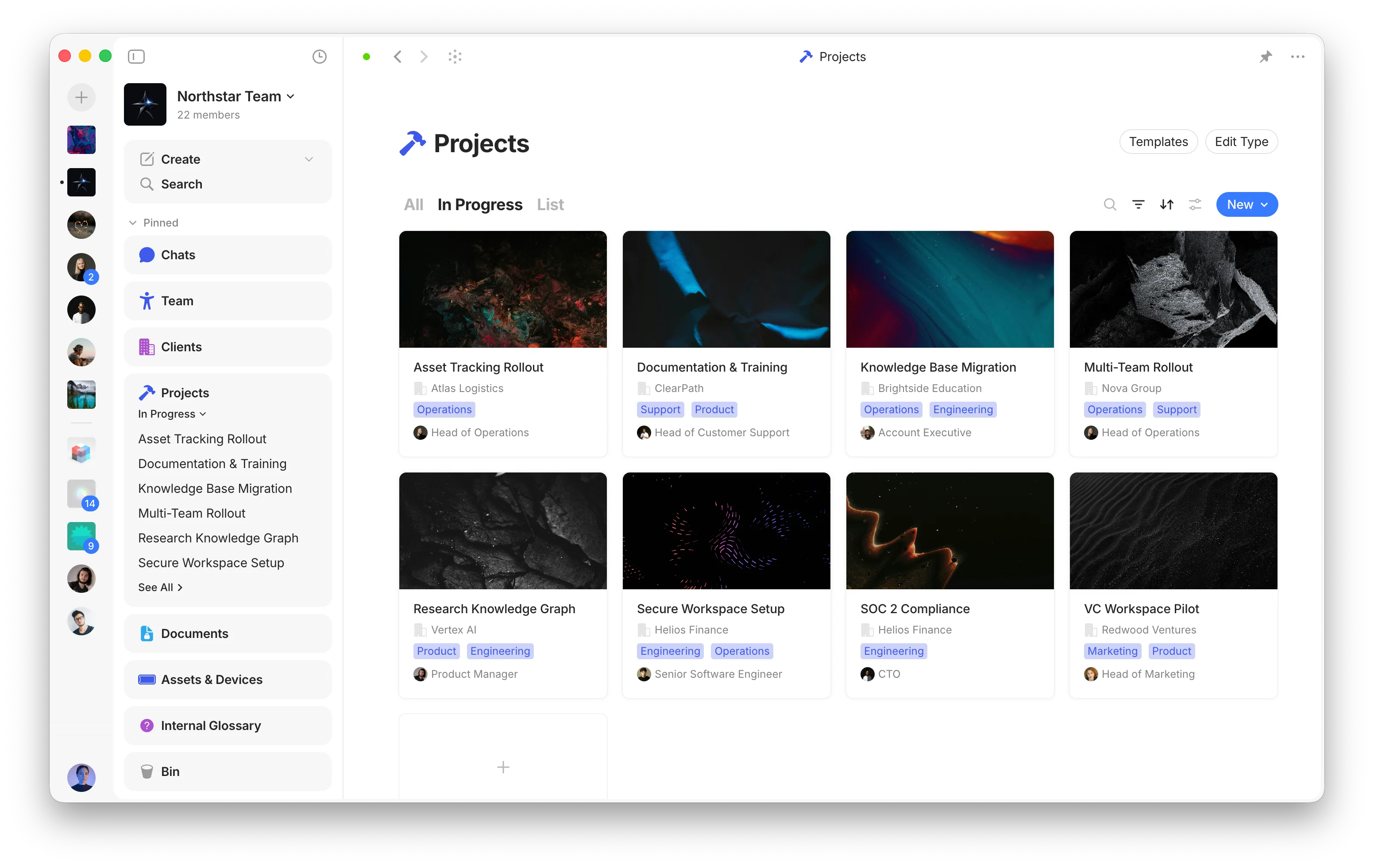 Projects view